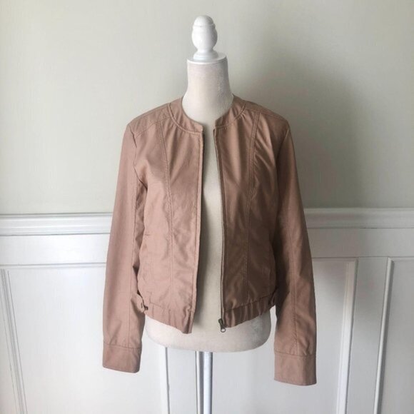 Jack BB Dakota Lenon Quilted Moto Jacket Blush L - Picture 6 of 10